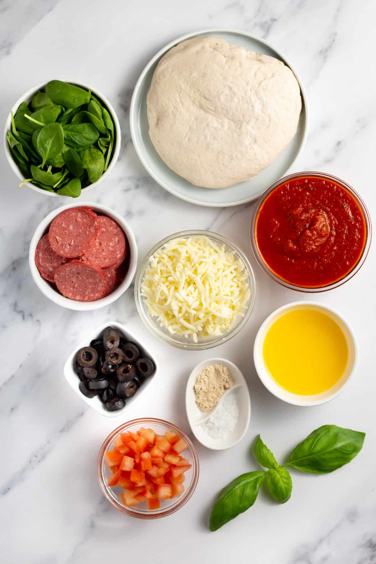ingredients for mini pizzas