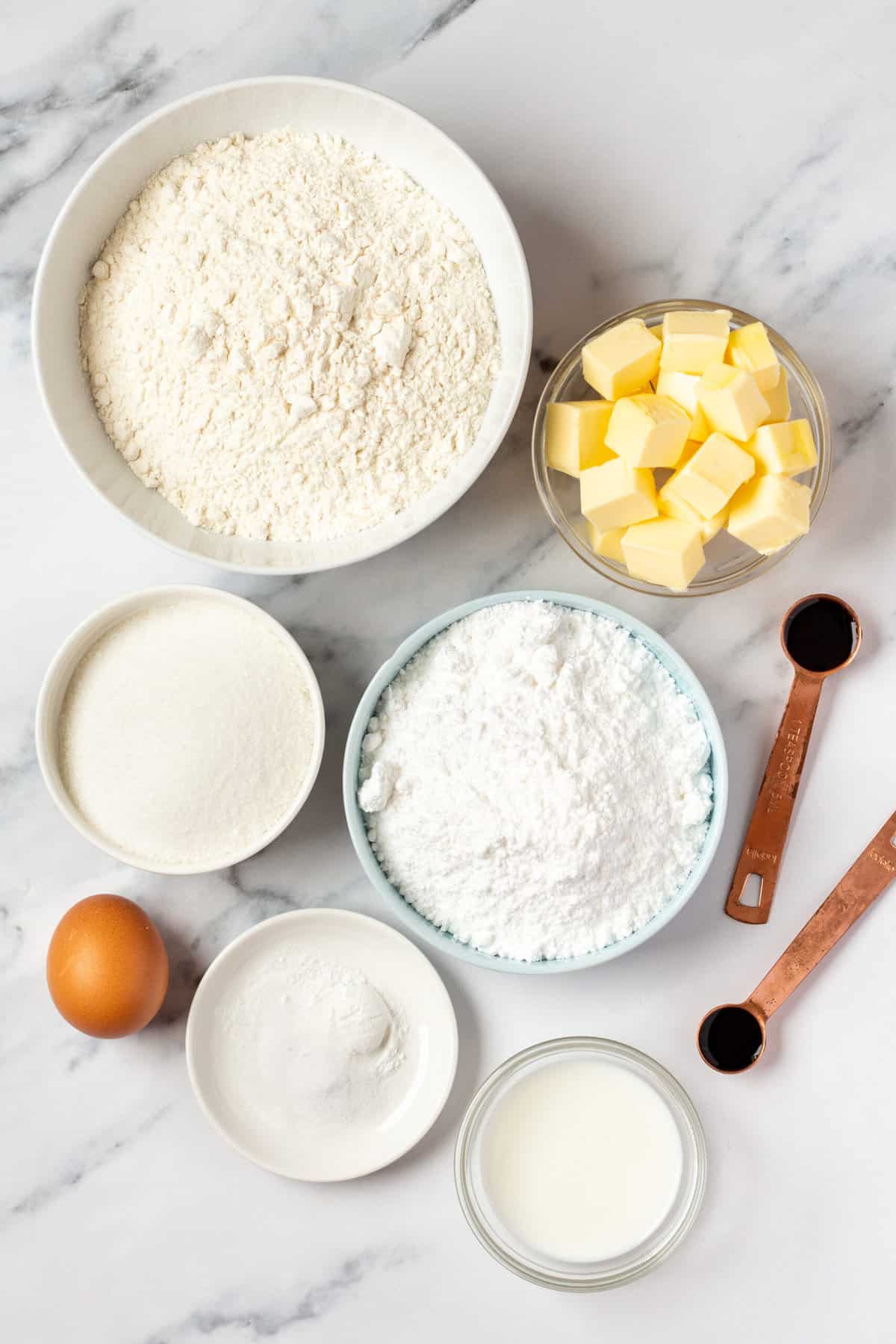 ingredients to make bunny paw cookies
