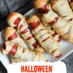 halloween mummy hot dogs pinterest image