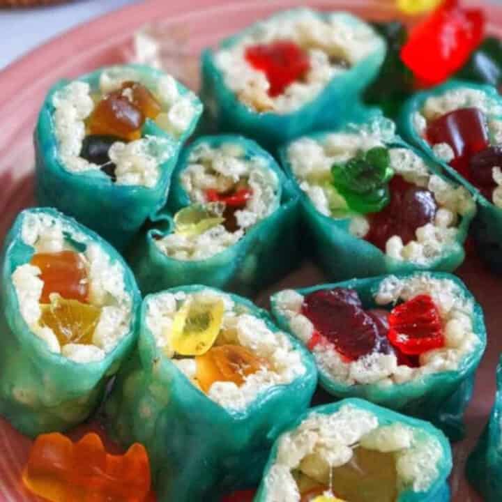 Rice Krispie Treat Candy Sushi Roll Recipe My Mini Chefs