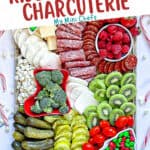kids christmas charcuterie board pin image