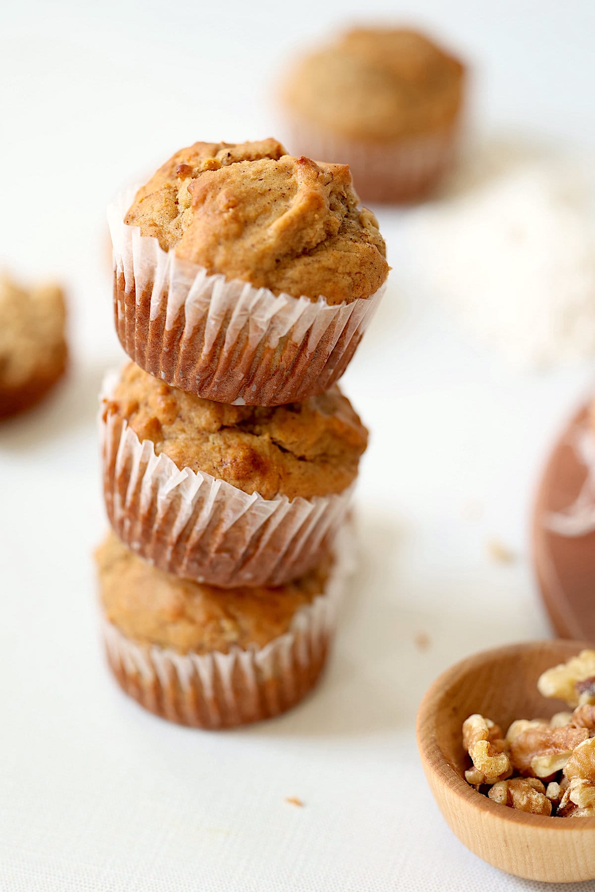 peanut butter muffins on a serving platter
