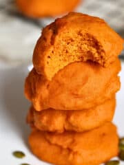chewy pumpkin cookies in a stack