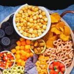 sweet and salty halloween snack board pinterest image