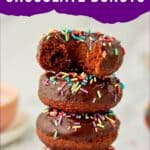 stack of chocolate baked donuts