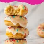 vanilla baked donuts on a stack