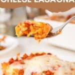 vegetarian cheese lasagna pinterest image