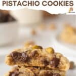 chocolate chip pistachio cookie pinterest image