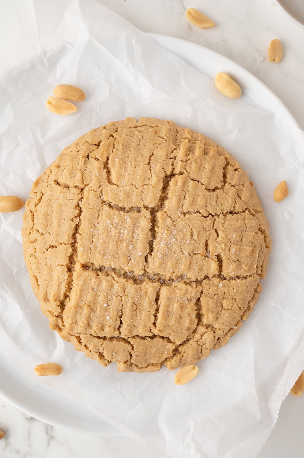 single serving peanut butter cookie on a plate