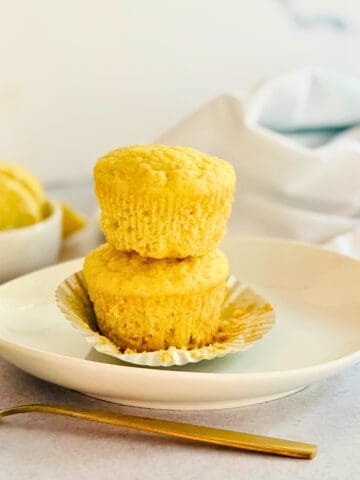 lemon muffins in a stack